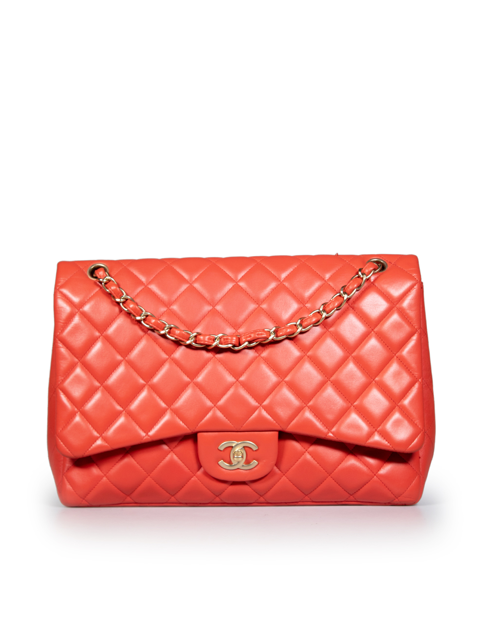 Chanel Pre-Owned 2009-2010 Red Lambskin Maxi Classic Flap