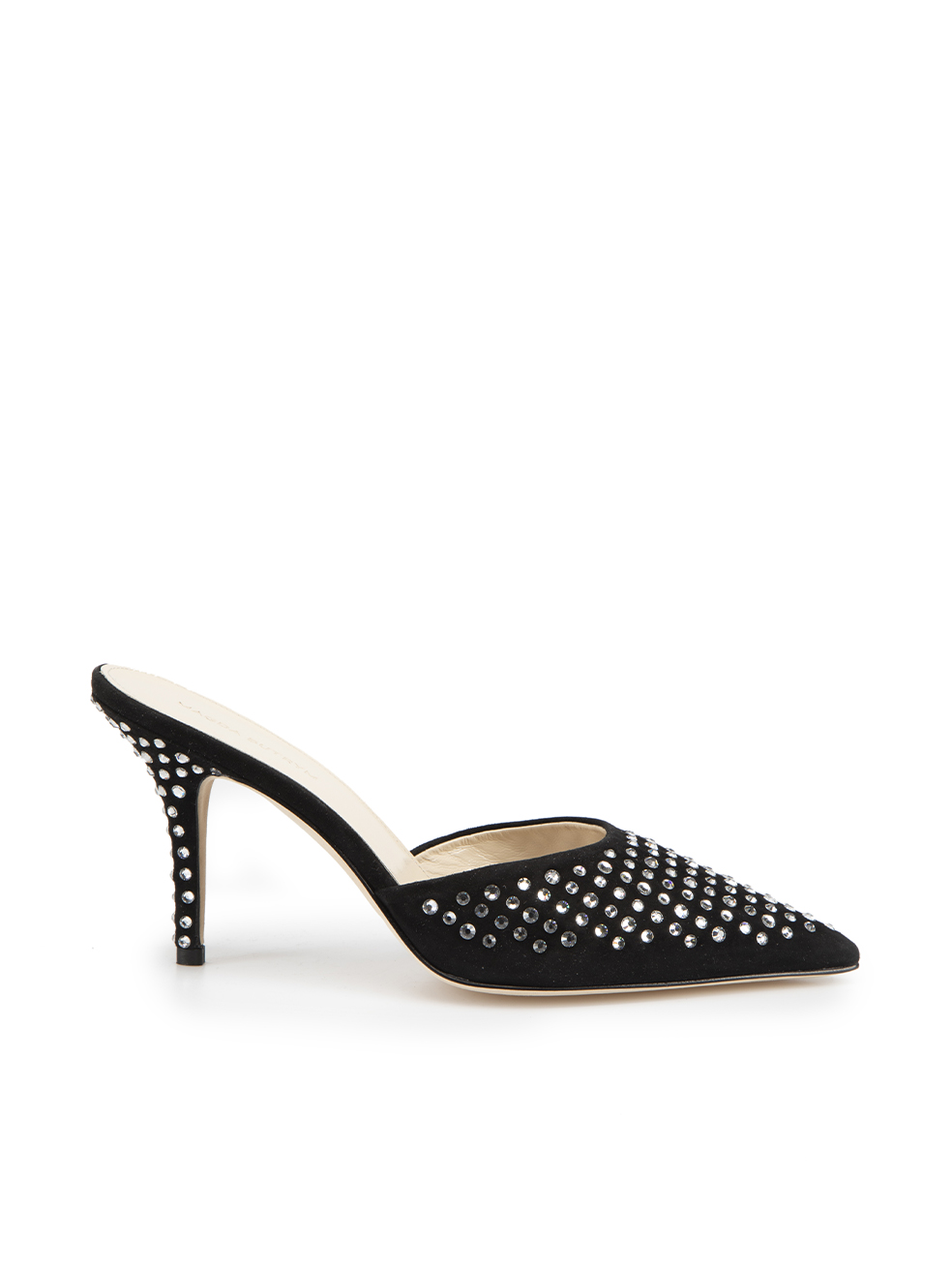 Magda Butrym Pre-Owned Black Suede Crystal Bow Mules