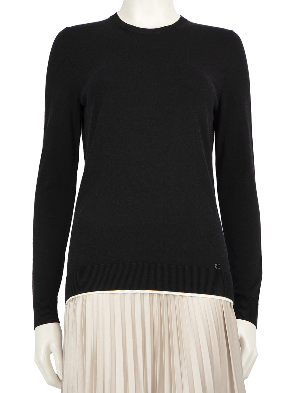 Gucci Pre-Owned Black Fine Knit Contrast Trim Top
