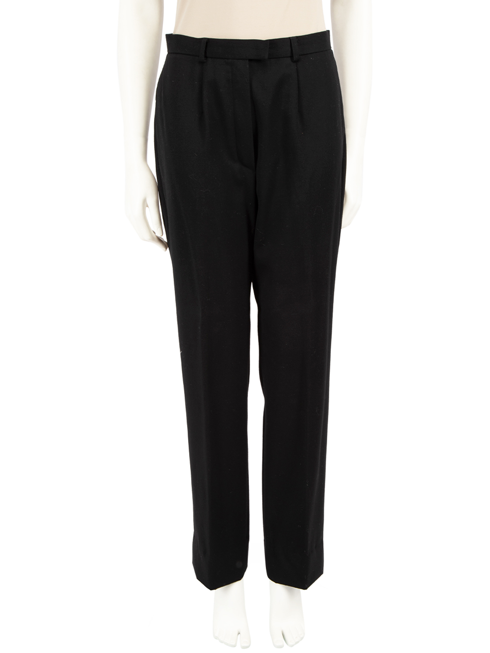 Escada Pre-Owned Black Wool High Rise Straight Trousers