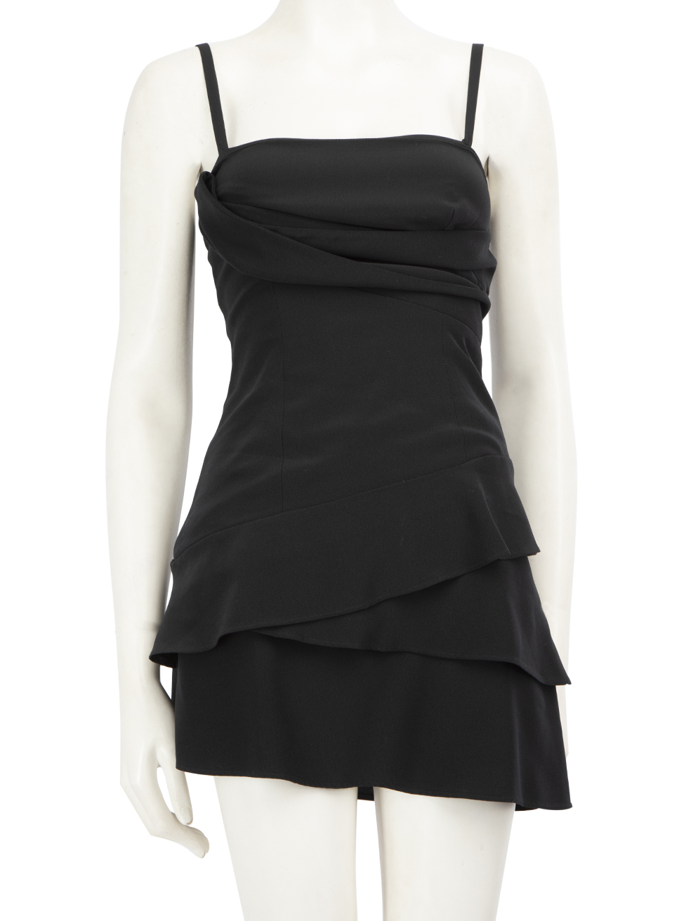 Pinko Black Ruffled Detail Mini Dress