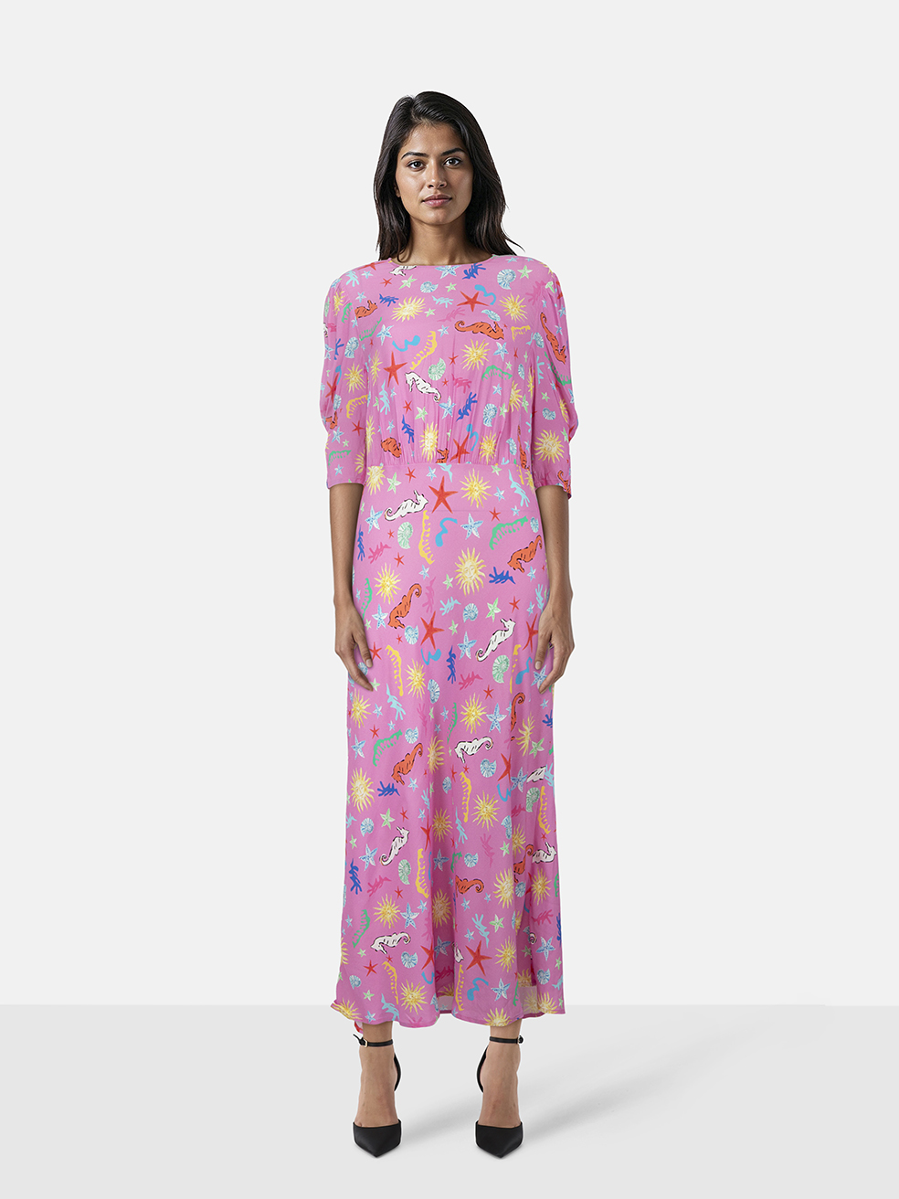 Rixo Women's Pink Abstract Print Lucile Dress