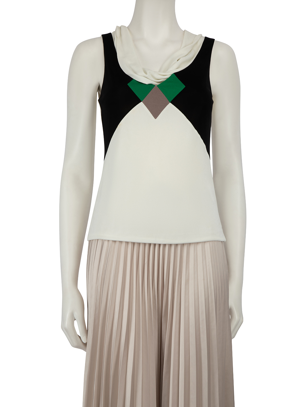 Gucci Pre-Owned White Draped Neck Sleeveless Top