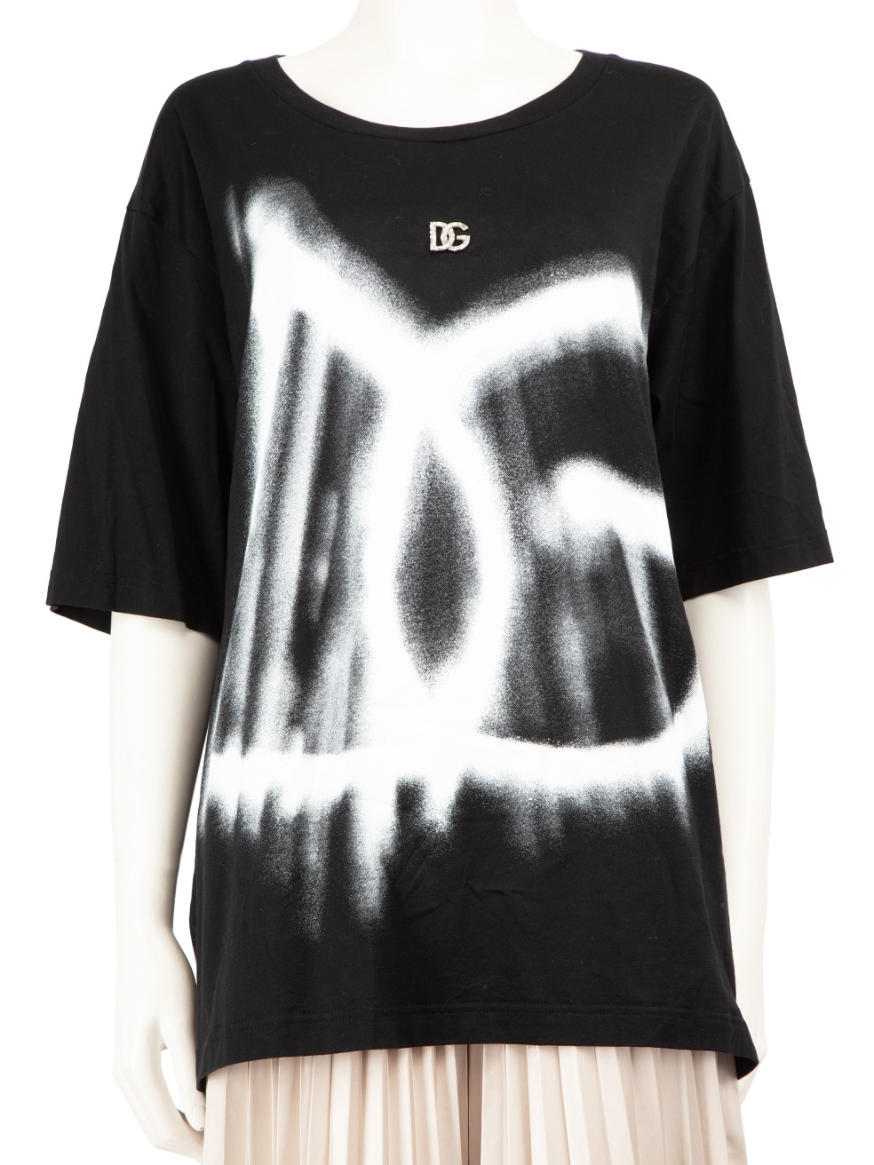 Dolce & Gabbana Pre-Owned Black Giant Graffiti Logo T-Shirt