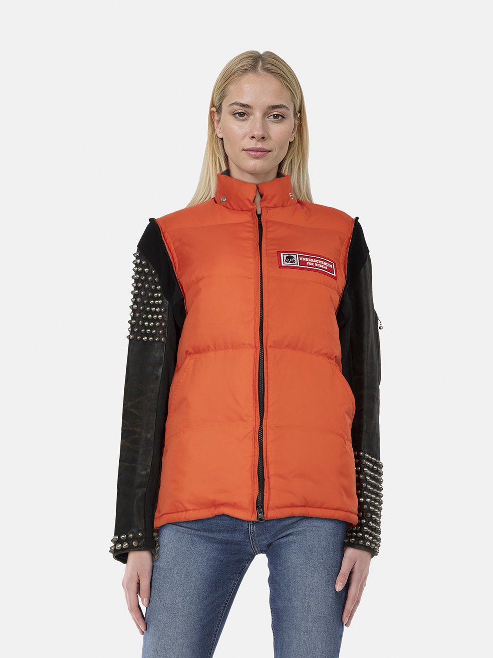 UNDERCOVER AW05 Orange Studded Sleeves Jacket