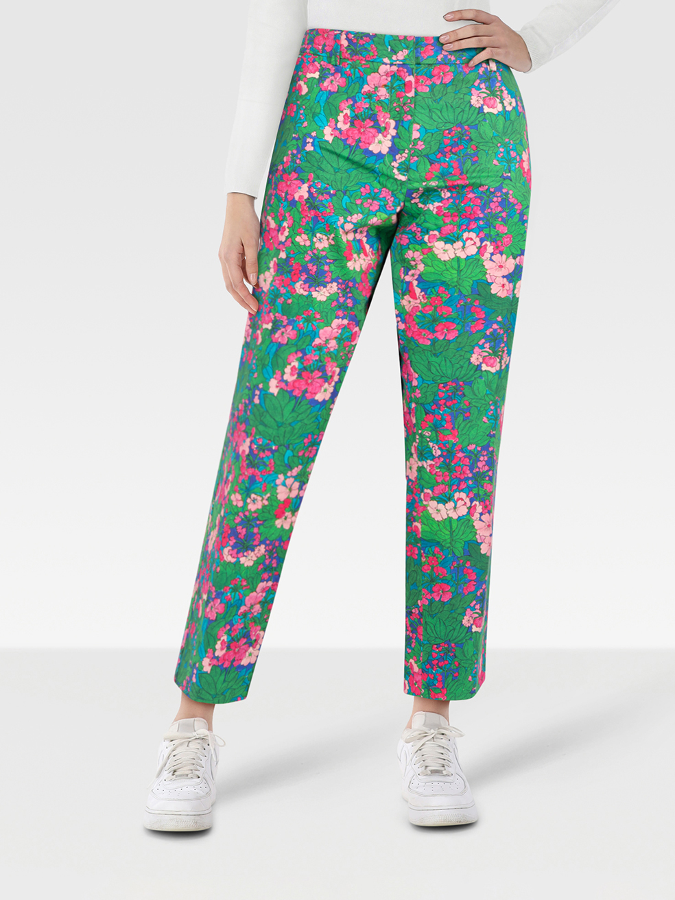 Max Mara Pre-Owned Weekend Max Mara Floral Cigarette Fit Trousers