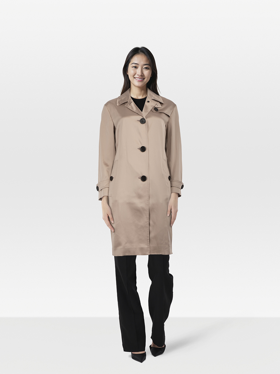 Burberry Dusty Pink Silk Trench Coat