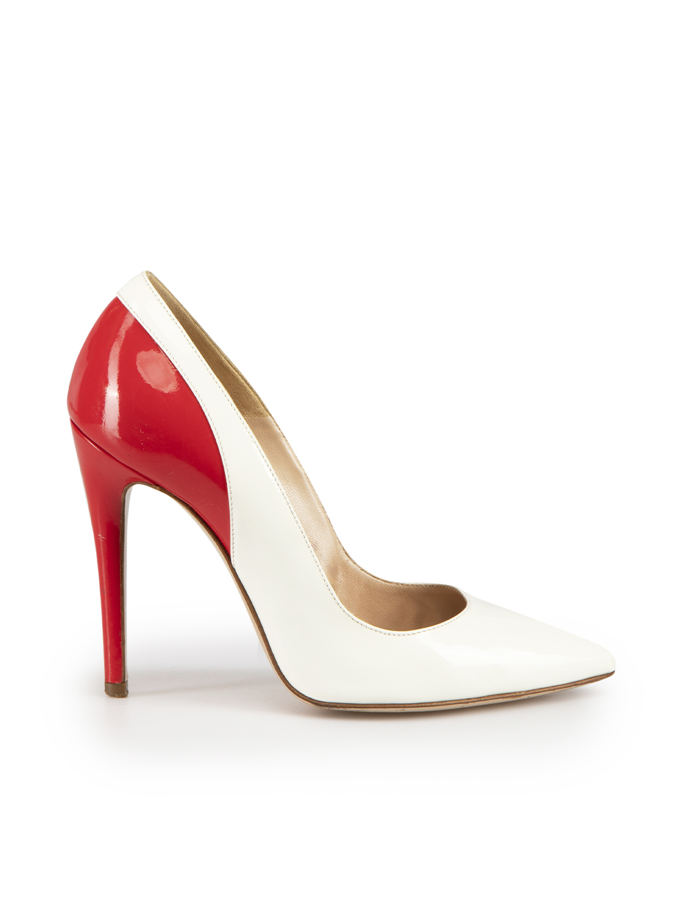 Versace Pre-Owned White & Red Patent Pointed-Toe Pumps