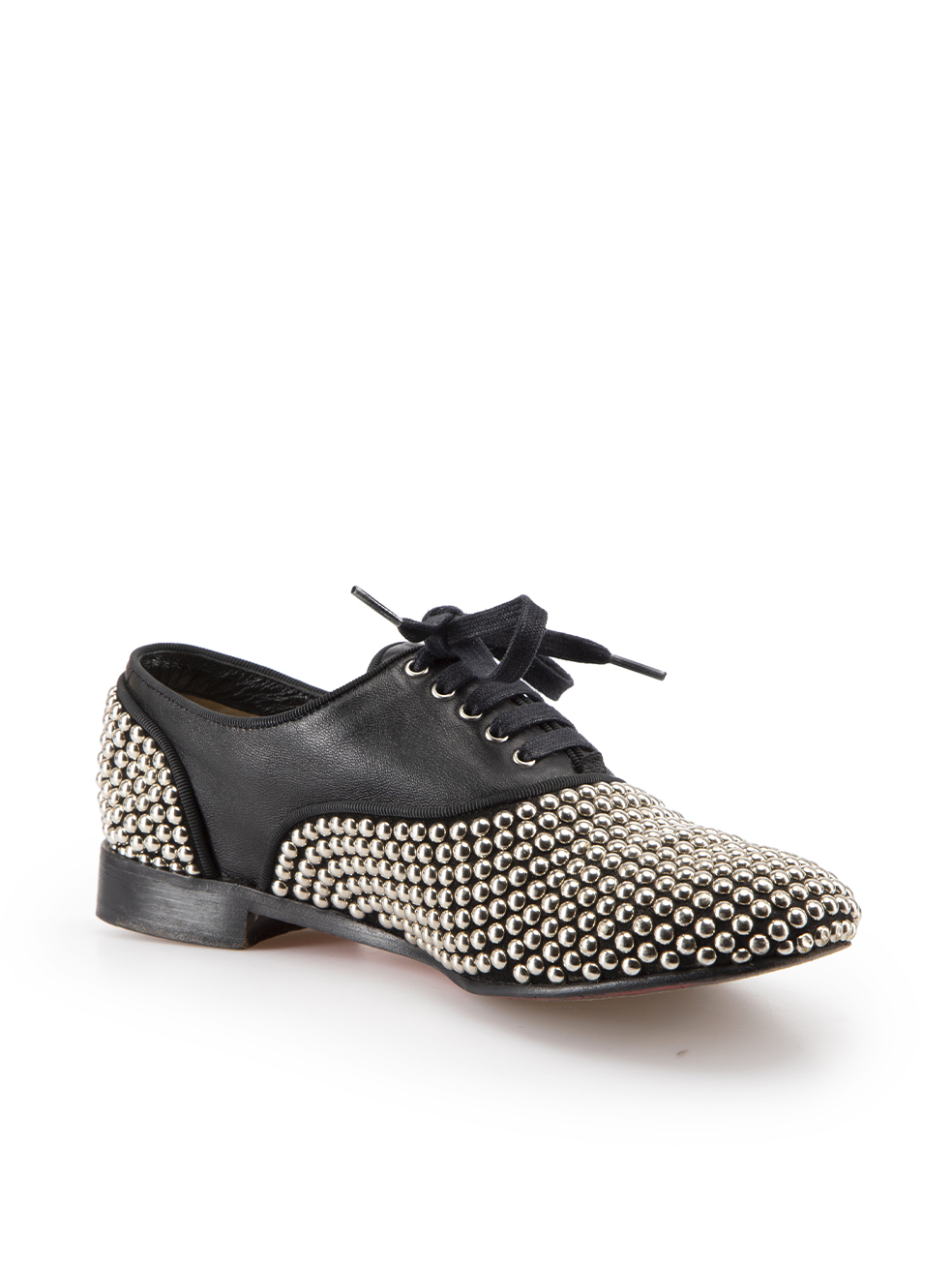 Christian Louboutin Women's Black Fred Clous Studded Oxfords