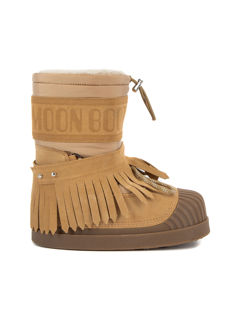 Moon Boot Pre-Owned Moon Boot X Moncler Brown Fringed Suede Snow Boots