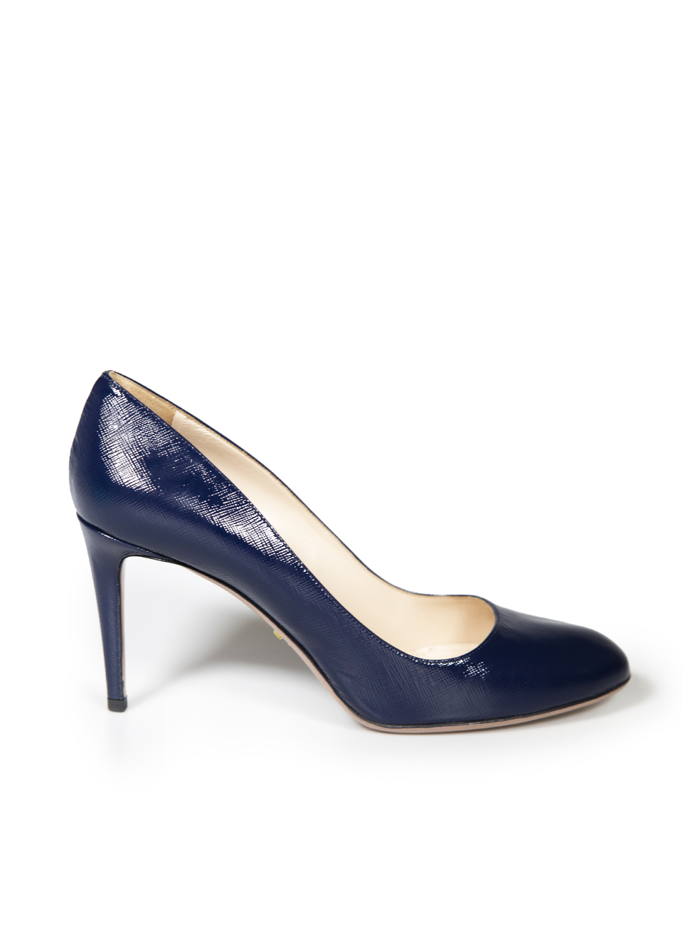 Prada Pre-Owned Navy Patent Saffiano Leather Pumps
