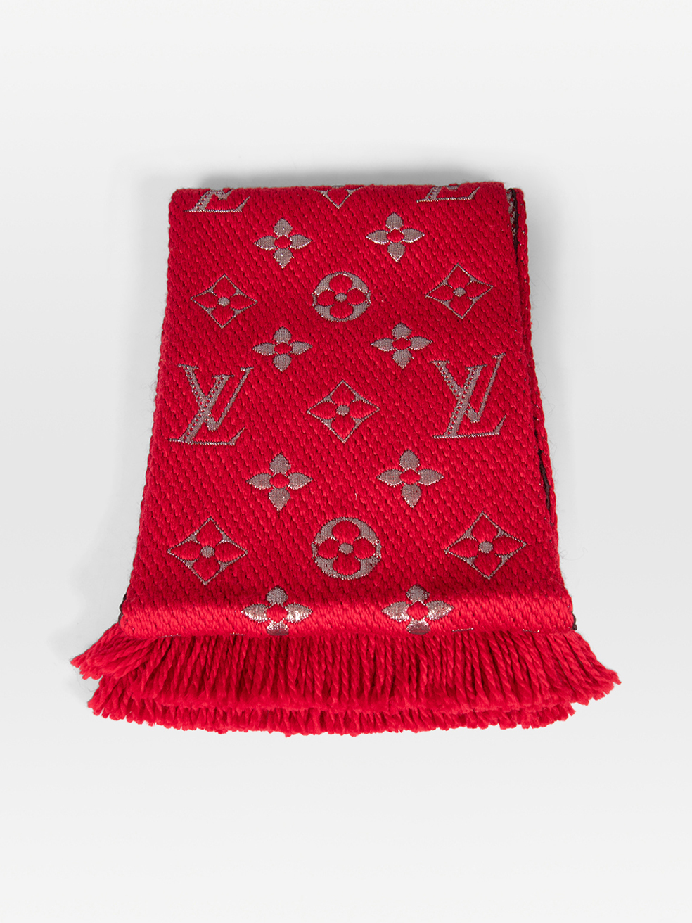 Louis Vuitton Pre-Owned Red Logomania Wool Scarf