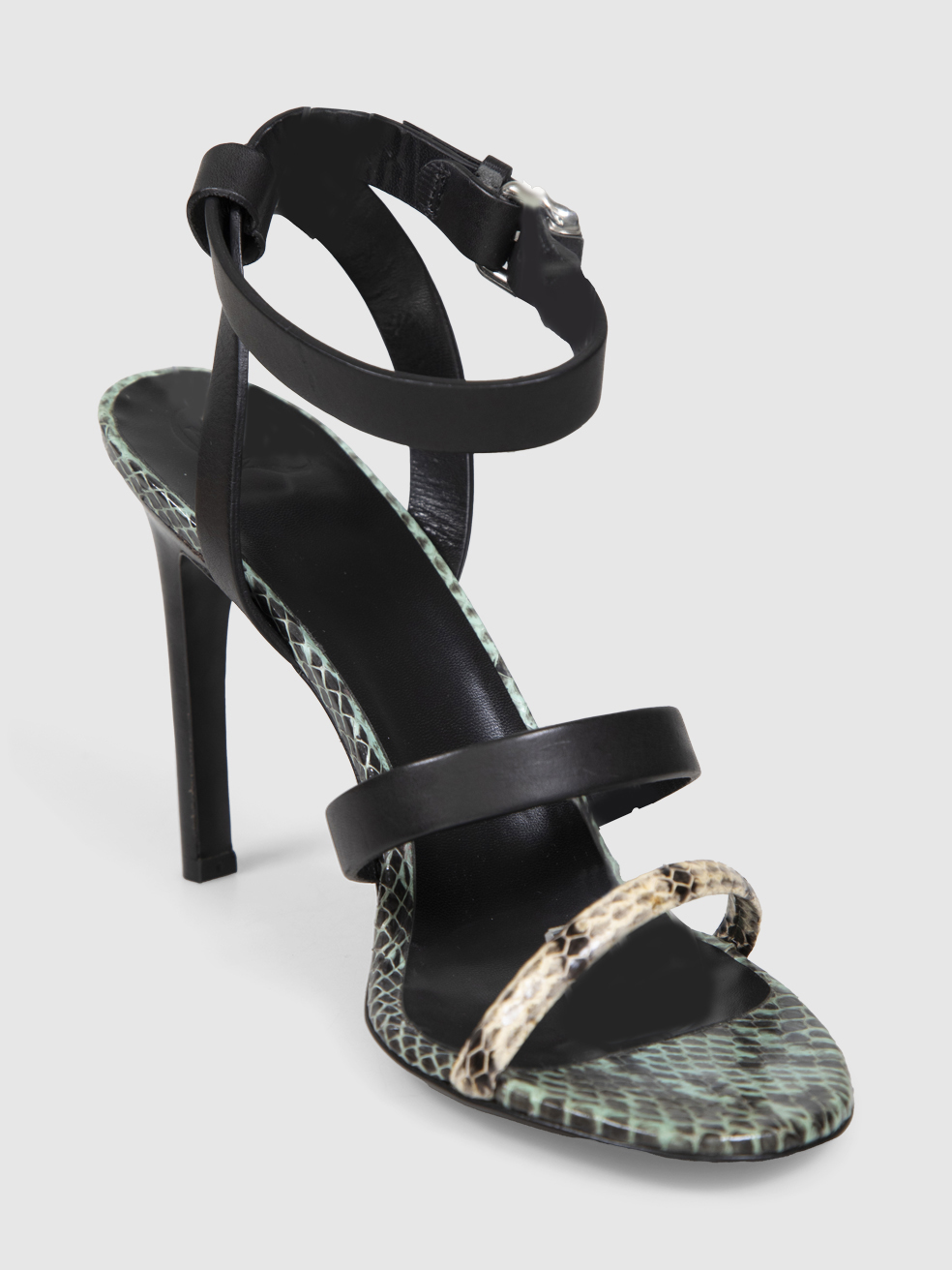 Alexander McQueen Snake Embossed Heeled Sandals