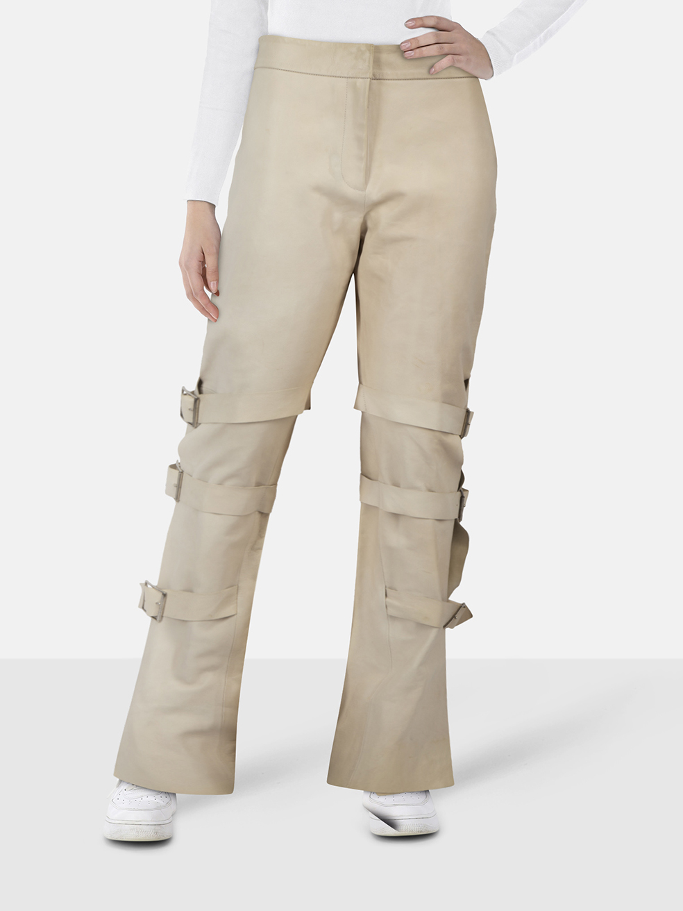 Acne Studios SS13 Ecru Leather Verena Trousers