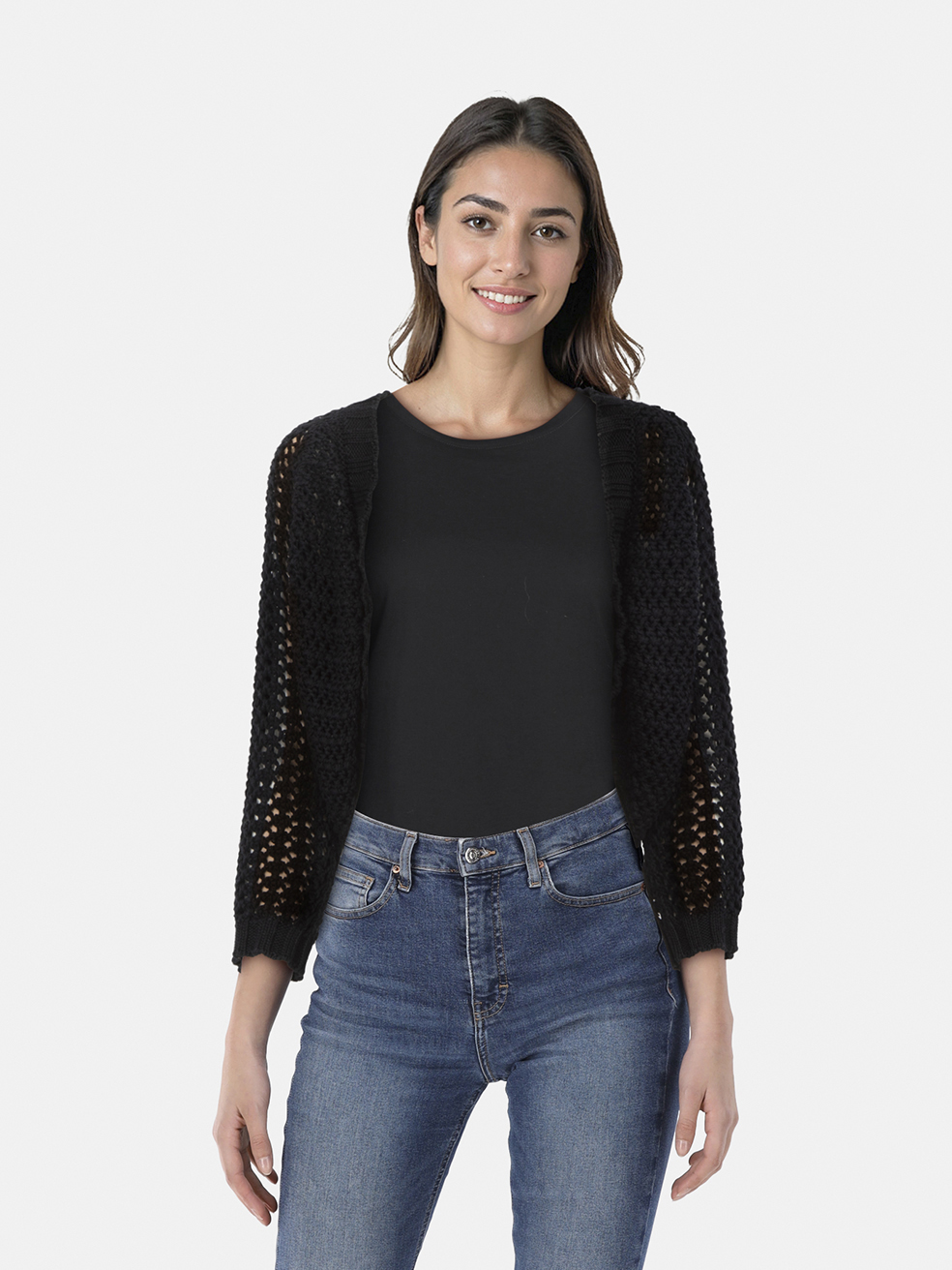 Dolce & Gabbana Black Crochet Cardigan