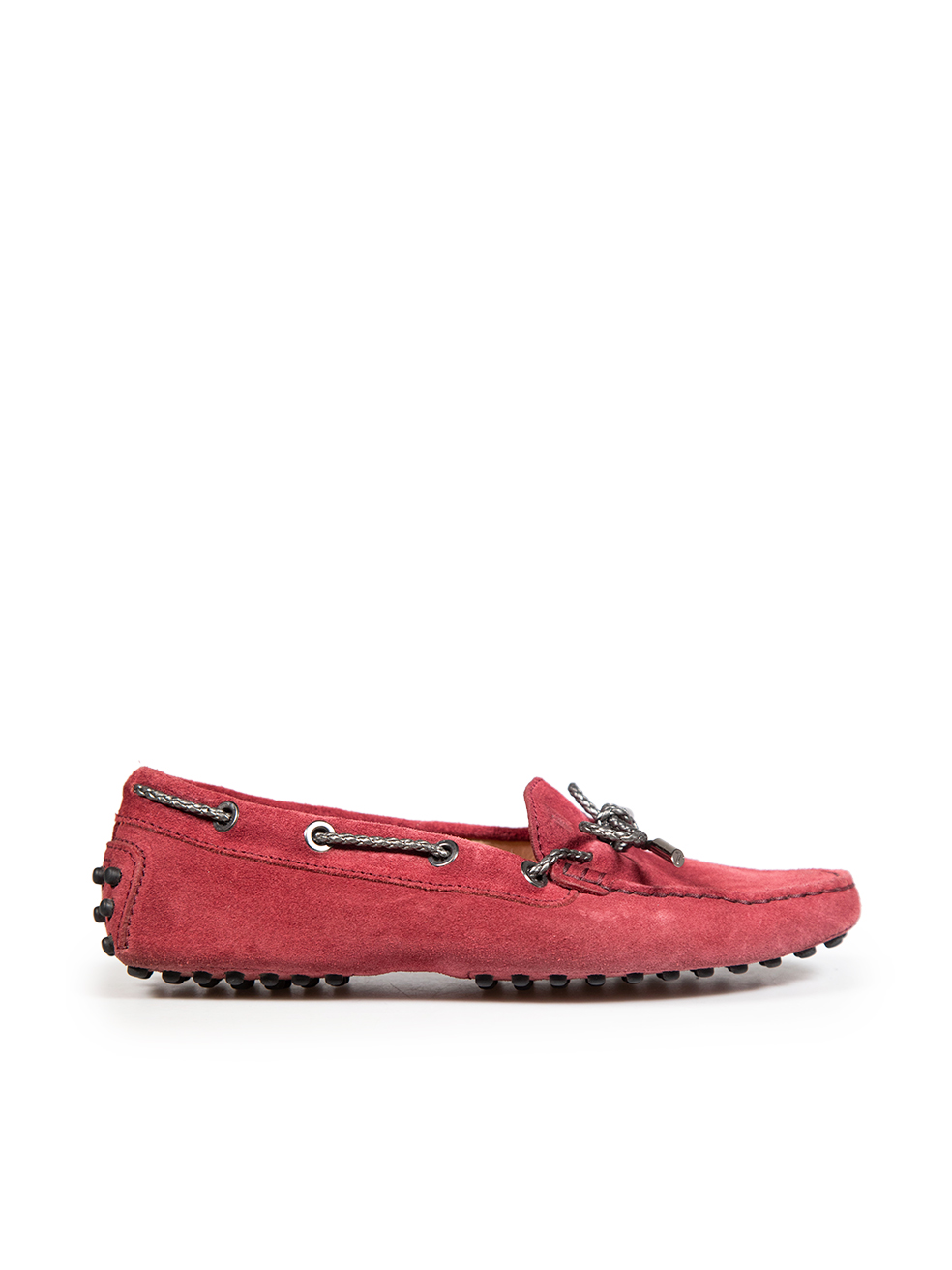 Tod's Pre-Owned Burgundy Suede Leather Loafers