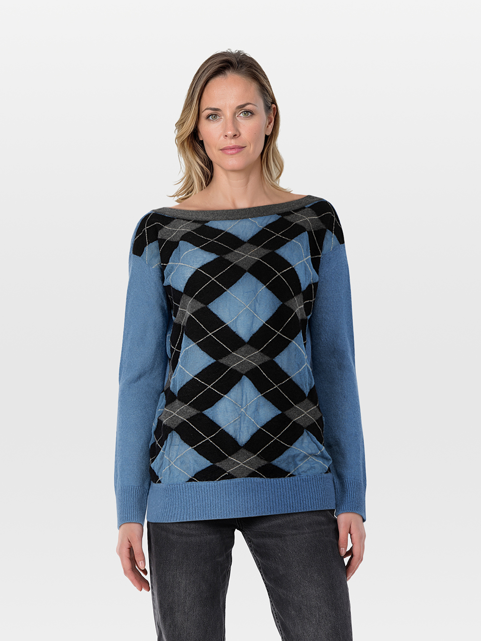 Ermanno Scervino Pre-Owned Wool Argyle Pattern Jumper