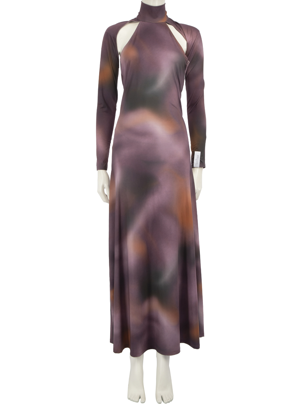 Rokh Pre-Owned Ombré Halterneck Long Sleeve Maxi Dress