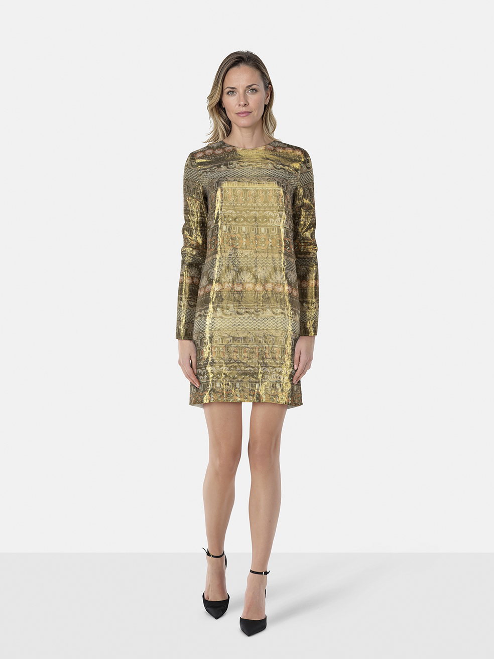 Kenzo Gold Abstract Pattern Dress