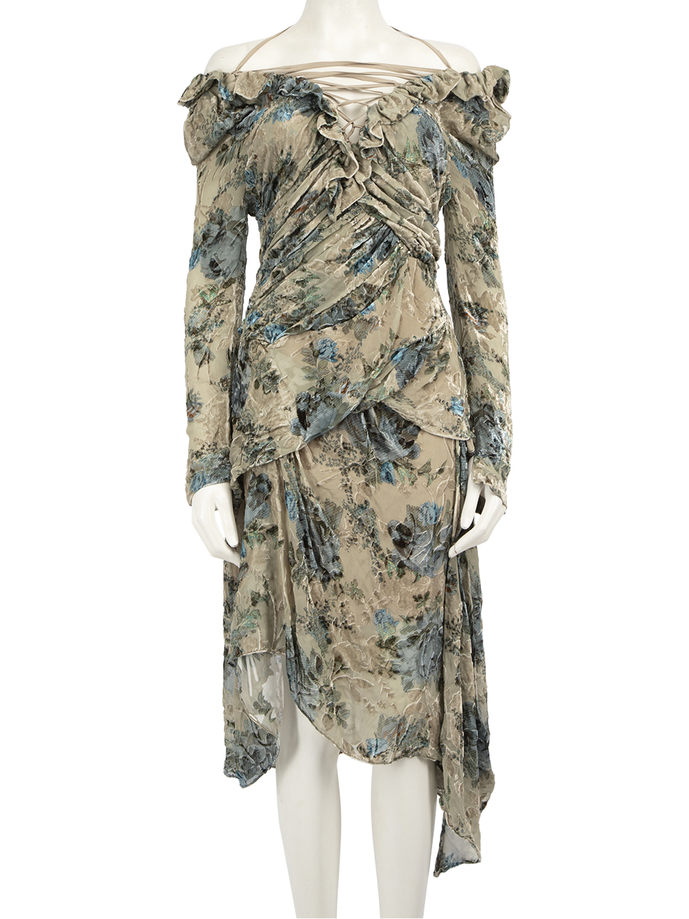 Preen By Thornton Bregazzi Pre-Owned Floral Off Shoulder Dress