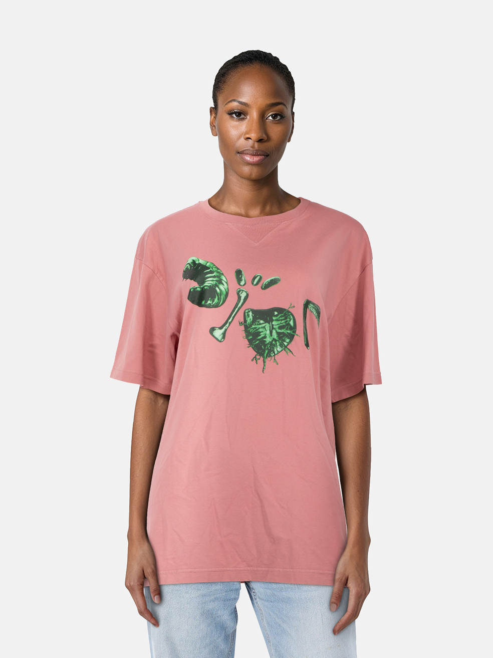 Dior Pink Bug Graphic Logo Print T-Shirt