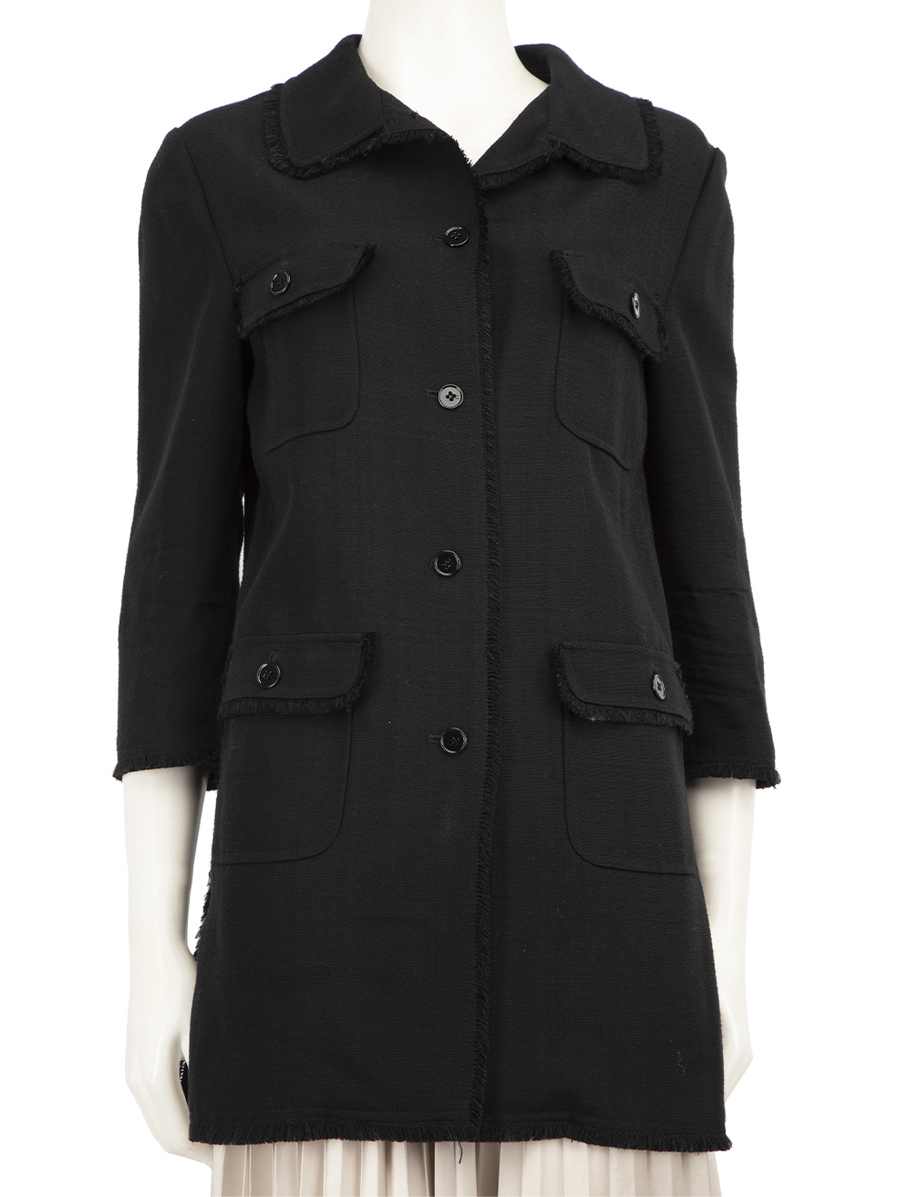 Dolce & Gabbana Pre-Owned Black Linen Single Breasted Coat