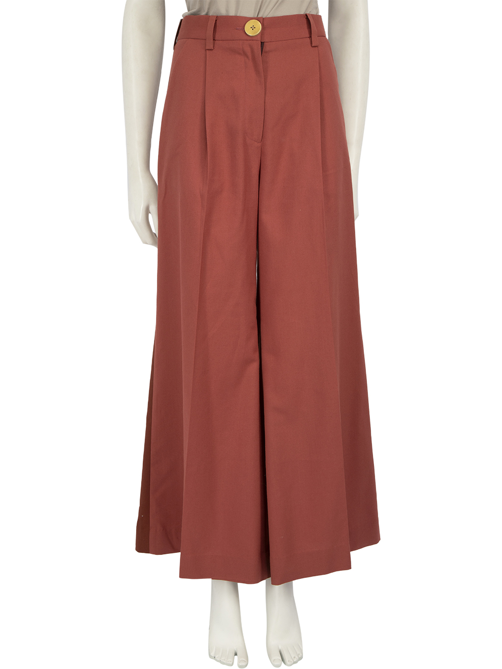Bouguessa Brown Panelled Wide Leg Trousers