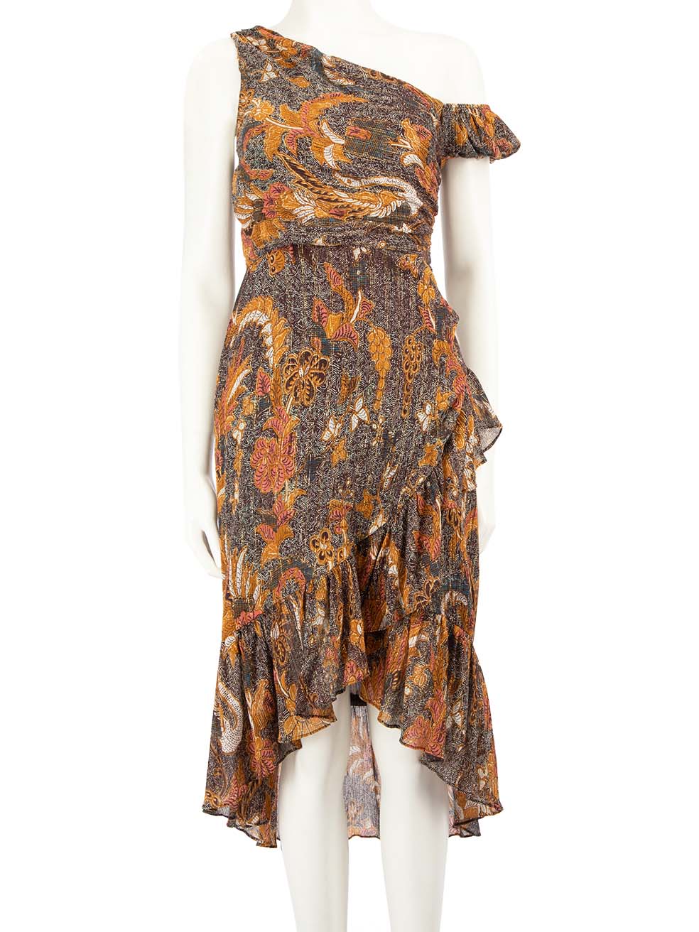 Ulla Johnson Pre-Owned Asymmetric Shoulder Patterned Dress