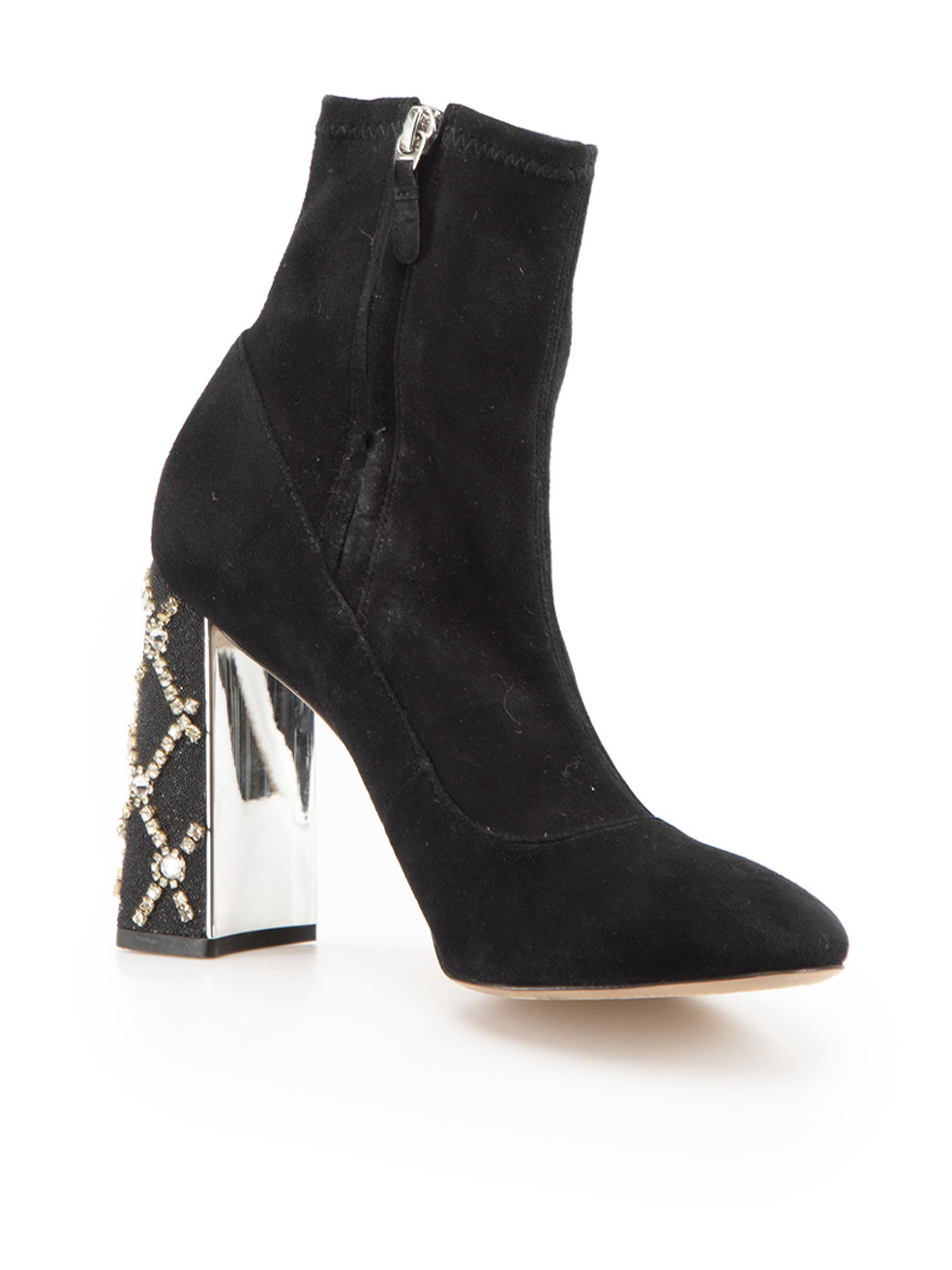 Sophia Webster Women's Black Suede Crystal Heel Boots