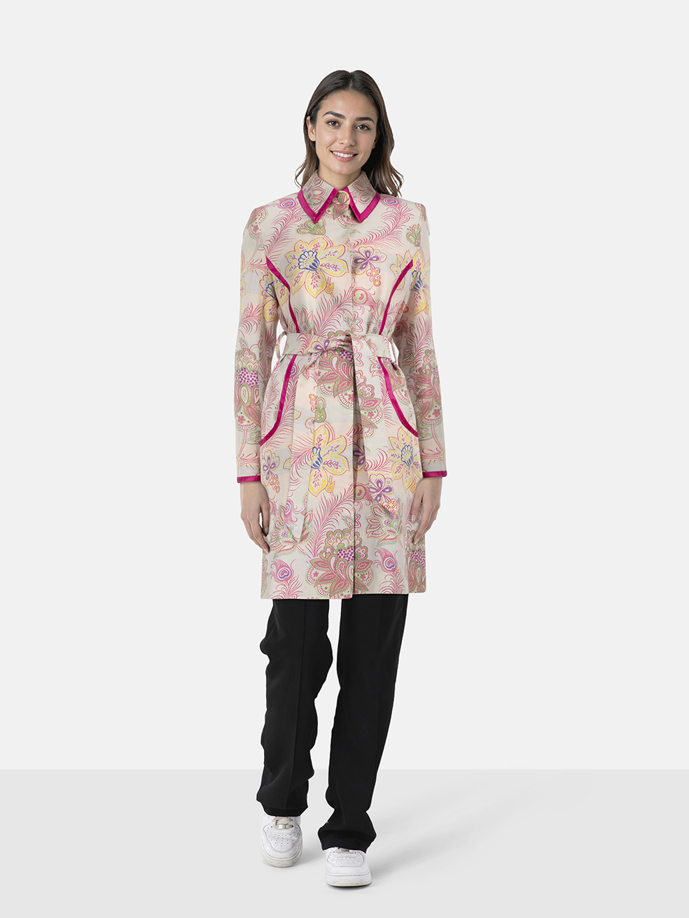 Matthew Williamson Pink Floral Patterned Coat