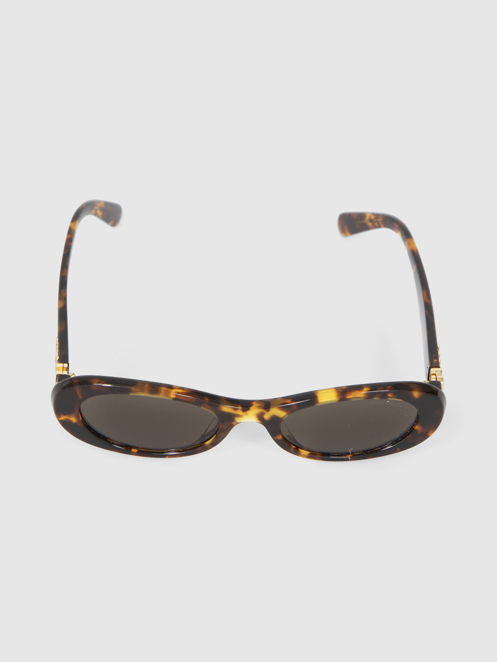 Miu Miu Havana Acetate Oval Sunglasses