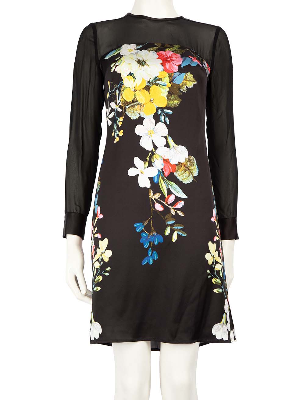 Erdem Women's Black Floral Print Knee Length Dress