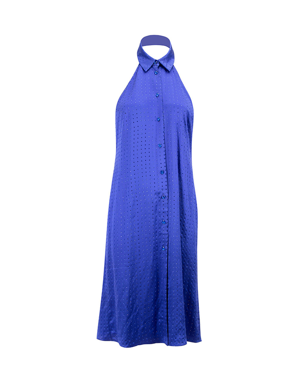 Sanne Pre-Owned Blue Jewelled Halterneck Dress