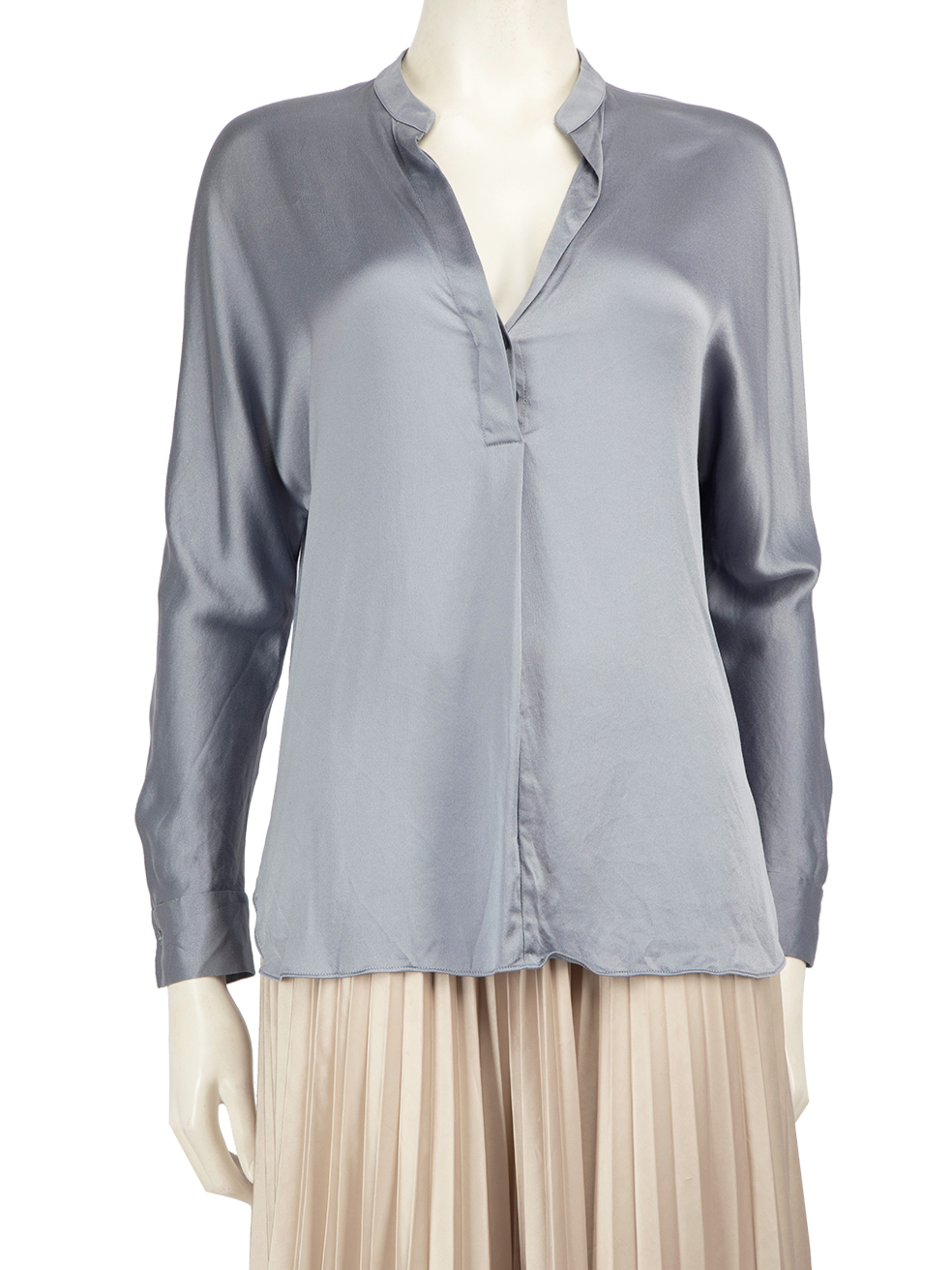 Vince Pre-Owned Blue Silk V-Neck Blouse