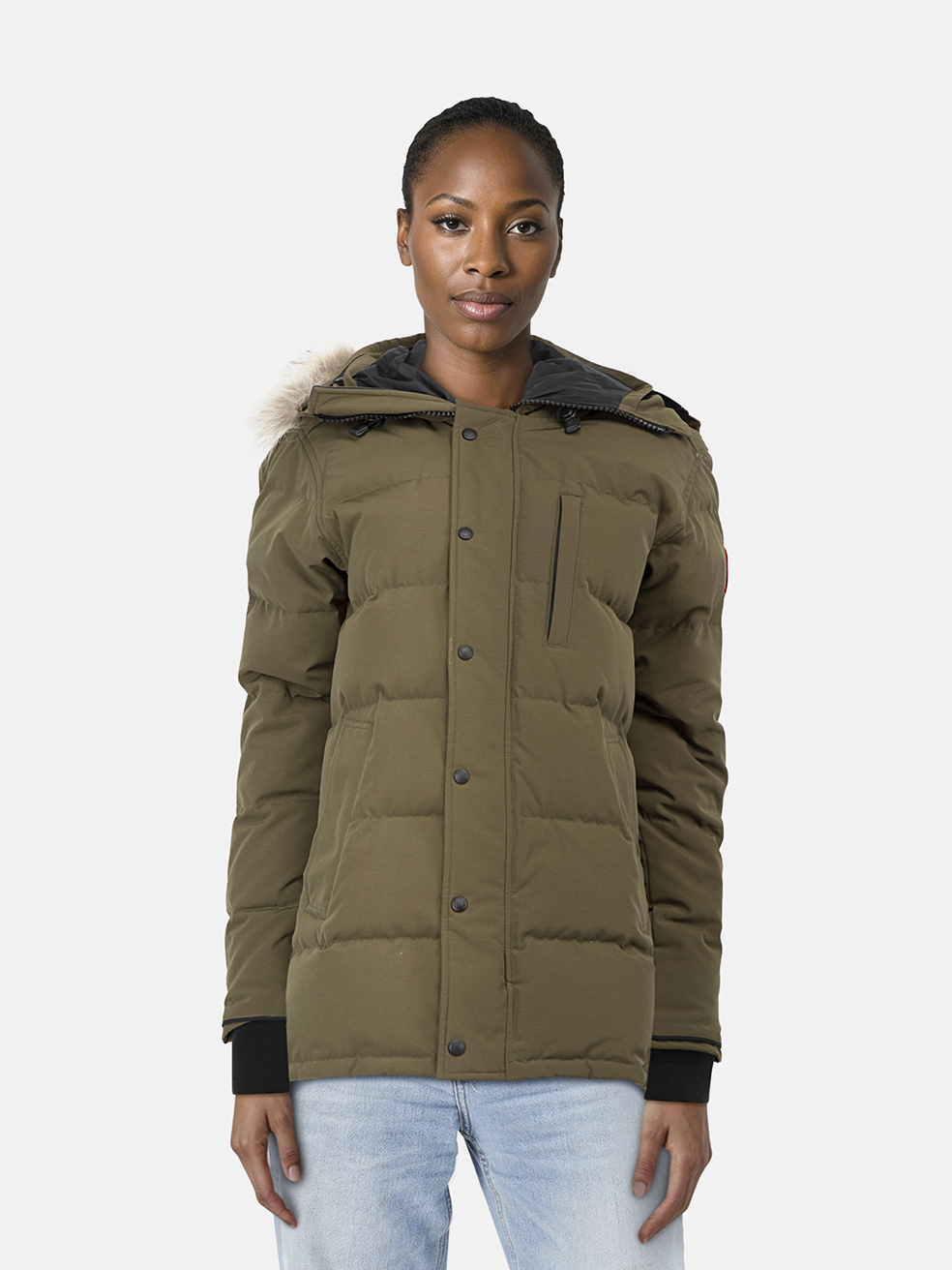 Canada Goose Khaki Coyote Fur Trim Puffer Coat