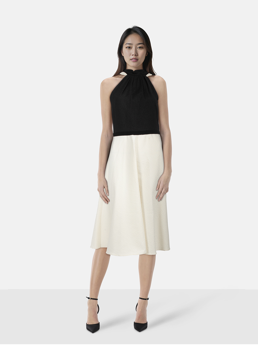 Emilio de la Morena  Two Tone Midi Dress