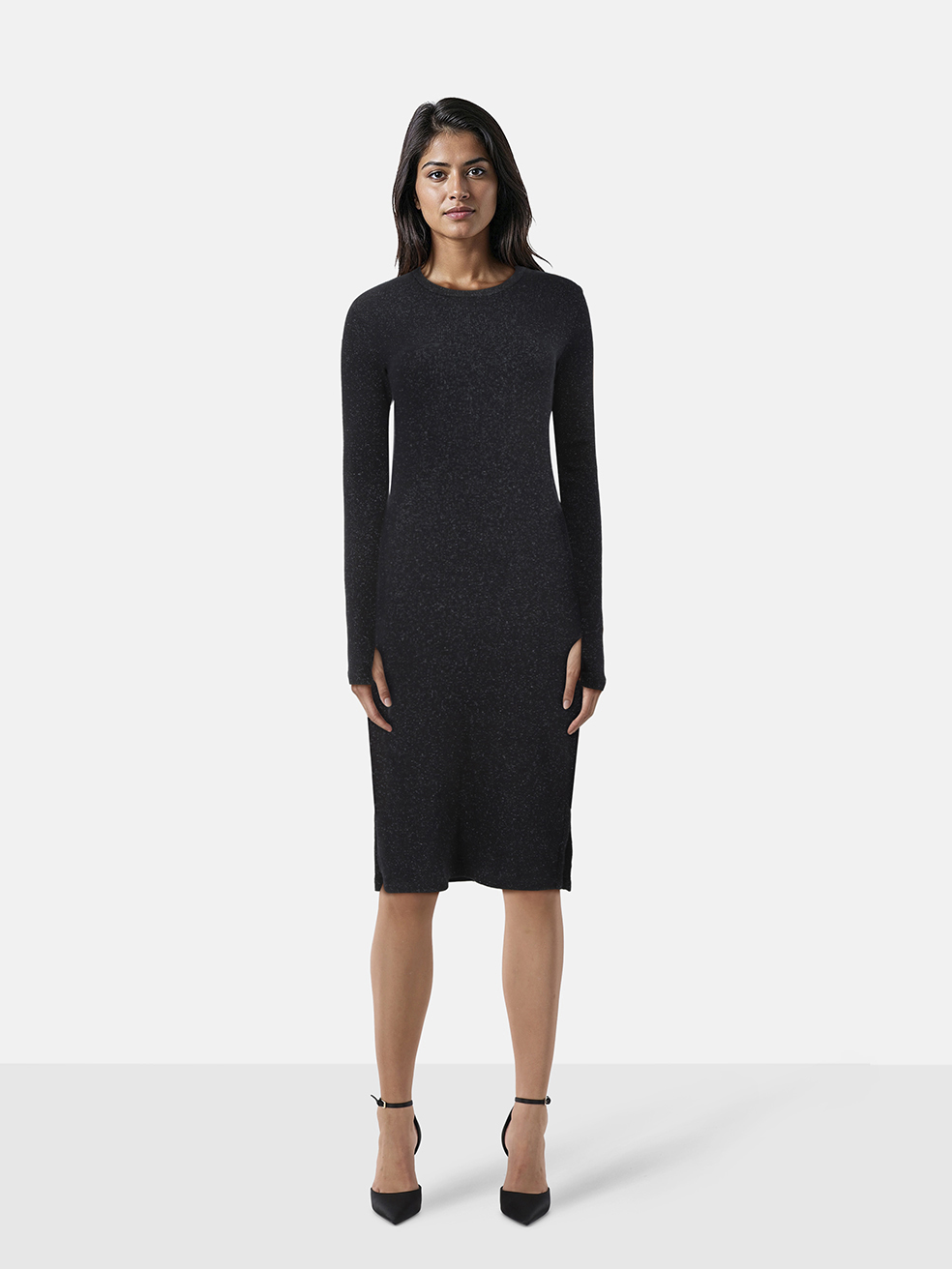 Zadig & Voltaire Black Glitter Detail Ribbed Dress