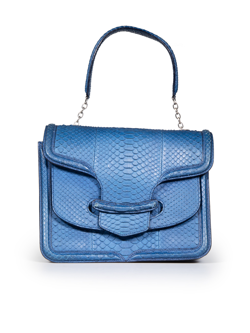 Alexander McQueen Pre-Owned Cobalt Blue Python Heroine Bag