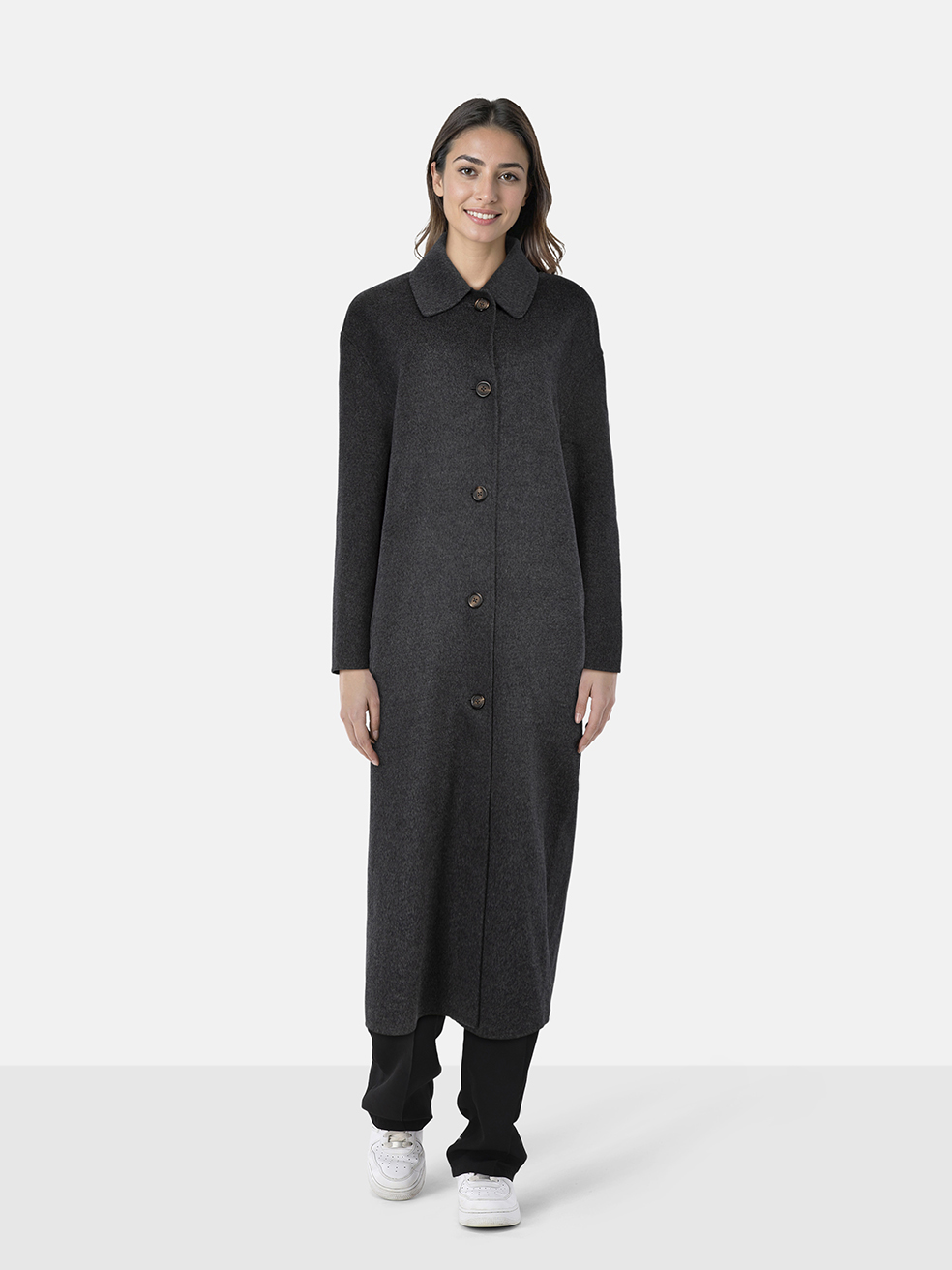 Tot�me Grey Wool Doubl� Car Coat