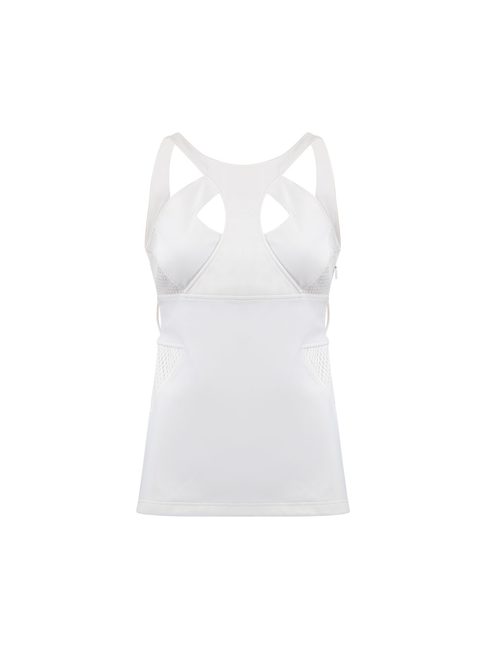 Gucci Pre-Owned White Mesh Panel Racer Sleeveless Top