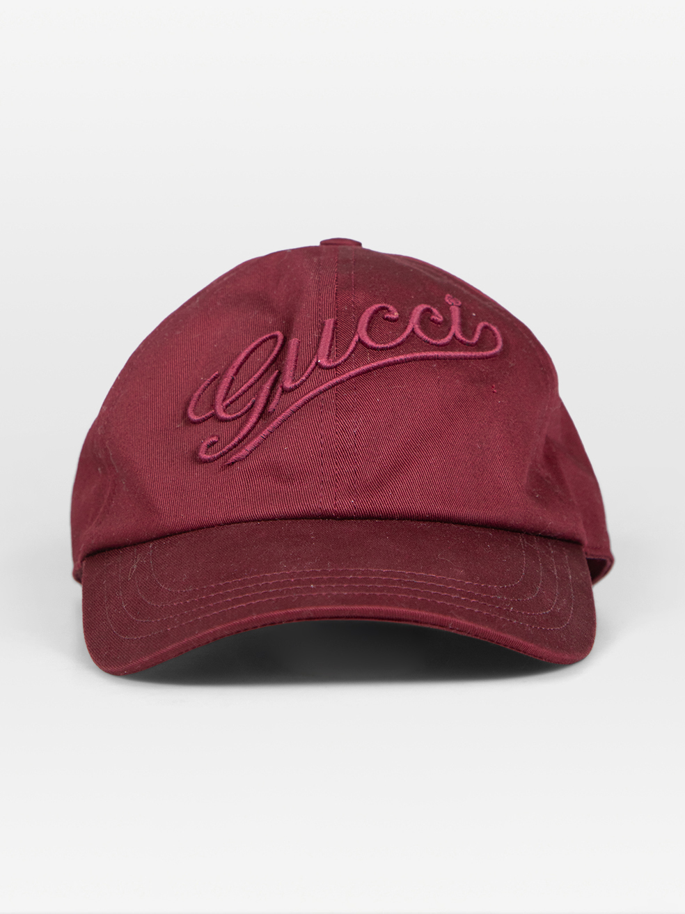Gucci Pre-Owned Burgundy Logo Cap
