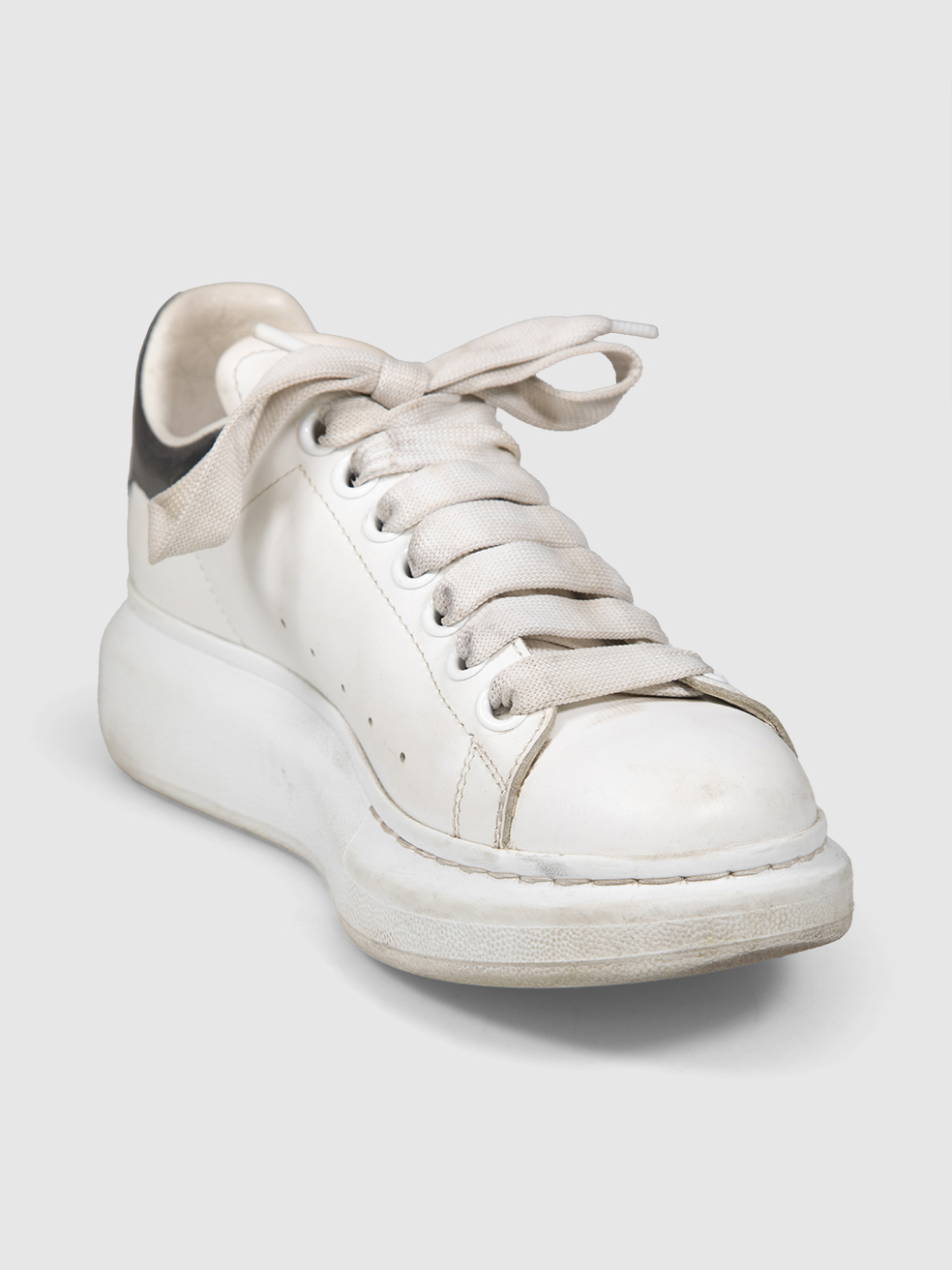 Alexander McQueen White Oversized Leather Trainers