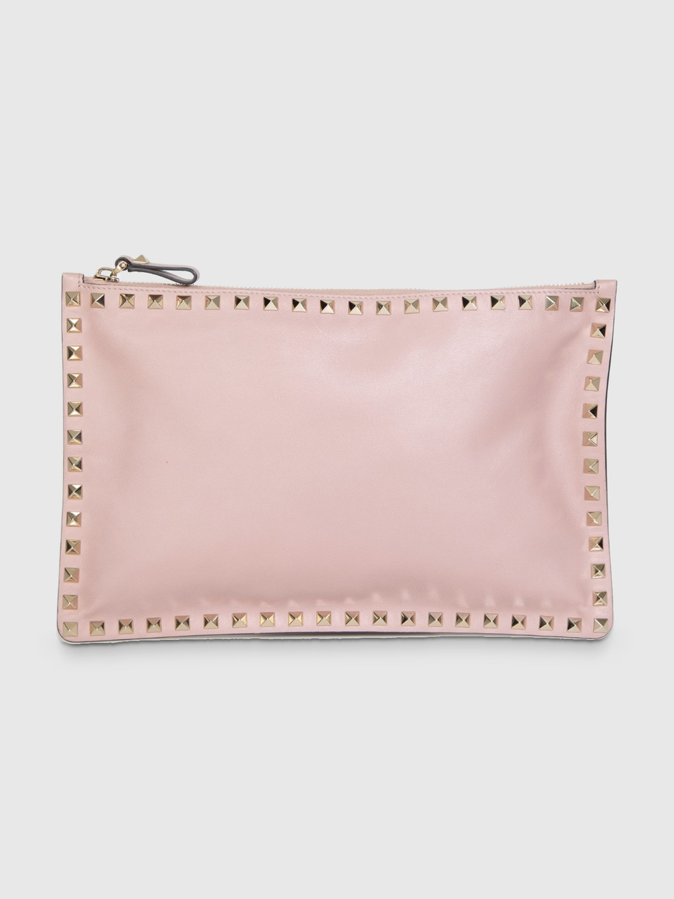 Valentino Garavani Mauve Leather Rockstud Clutch