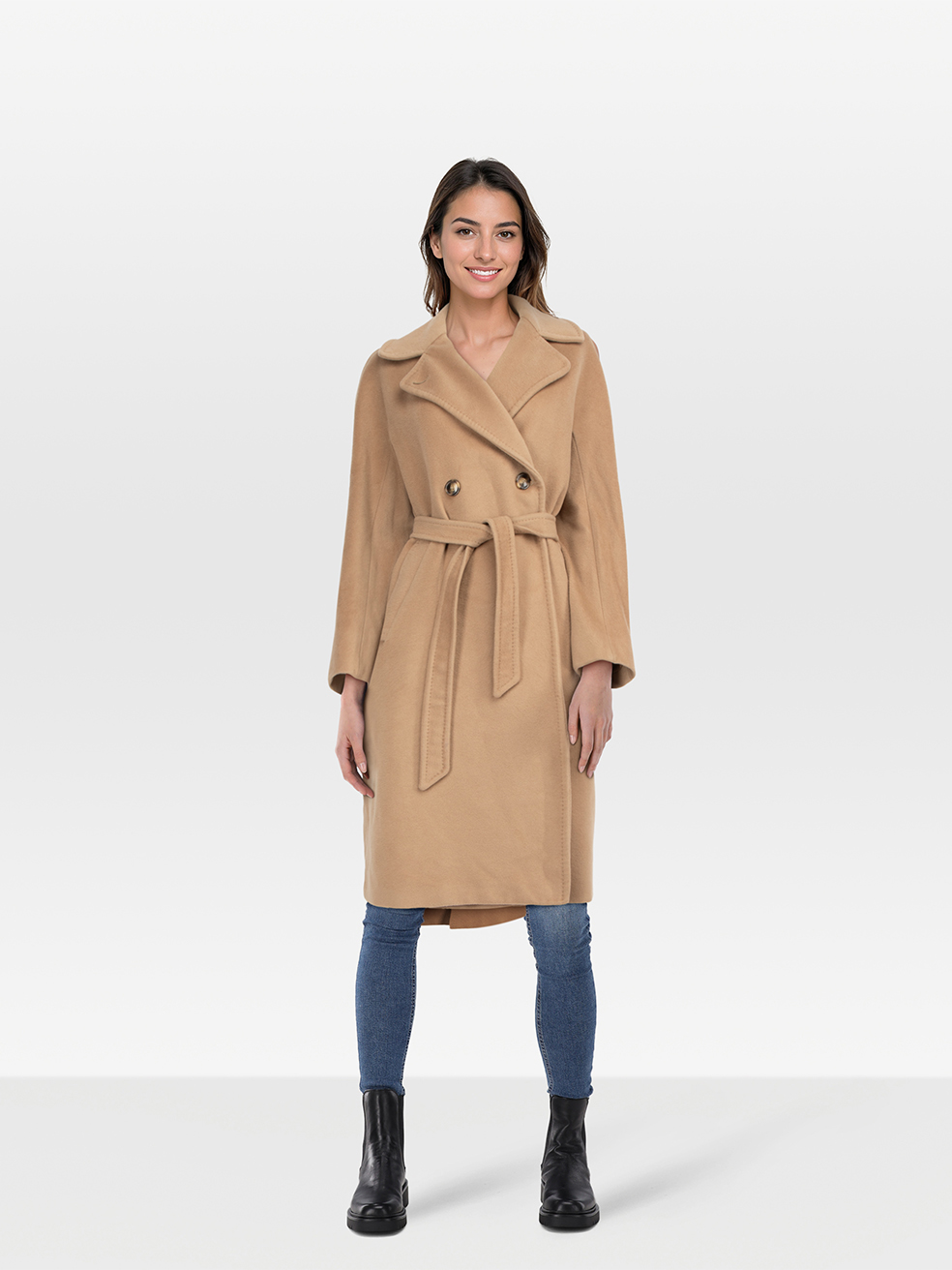 Max Mara Pre-Owned Brown Wool Double Breasted Trench Coat