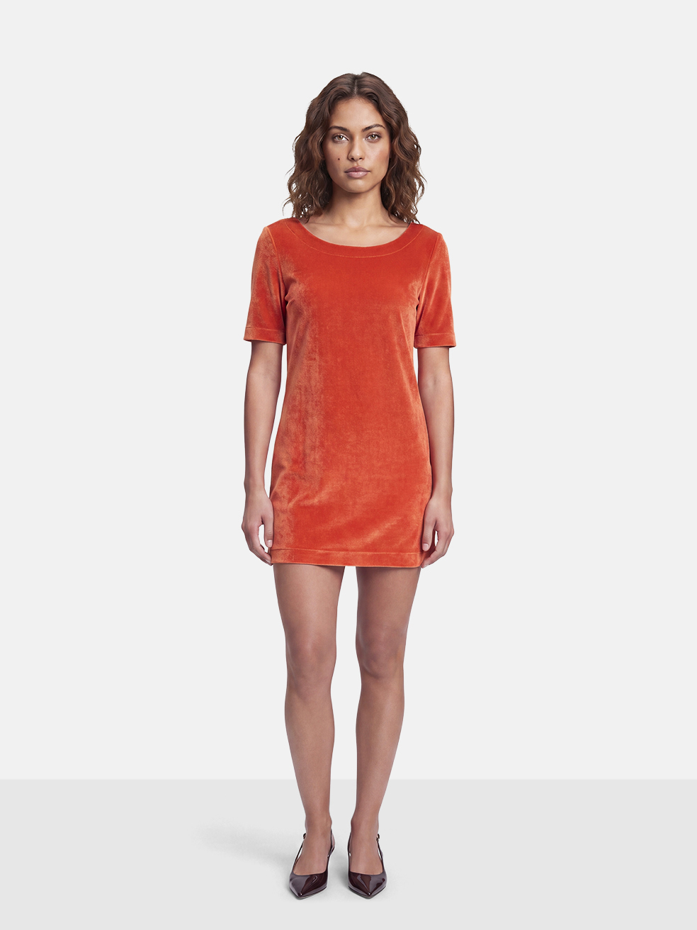 FARM Rio Orange Velvet Dress