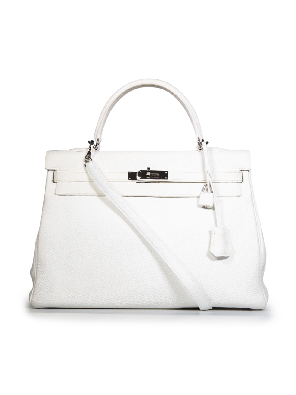 Hermès Pre-Owned 2004 Kelly 35 White Clemence Leather Bag
