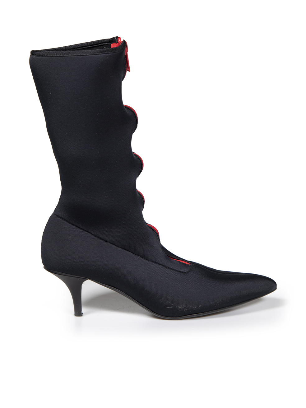 Marni Pre-Owned Black Zip Detail Mid Calf Boots