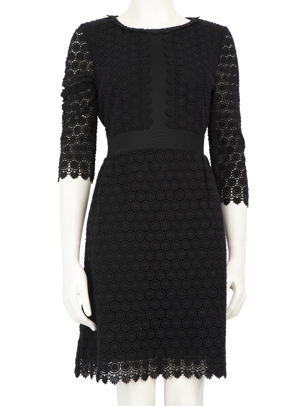 Diane Von Furstenberg Black Long Sleeve Lace Dress