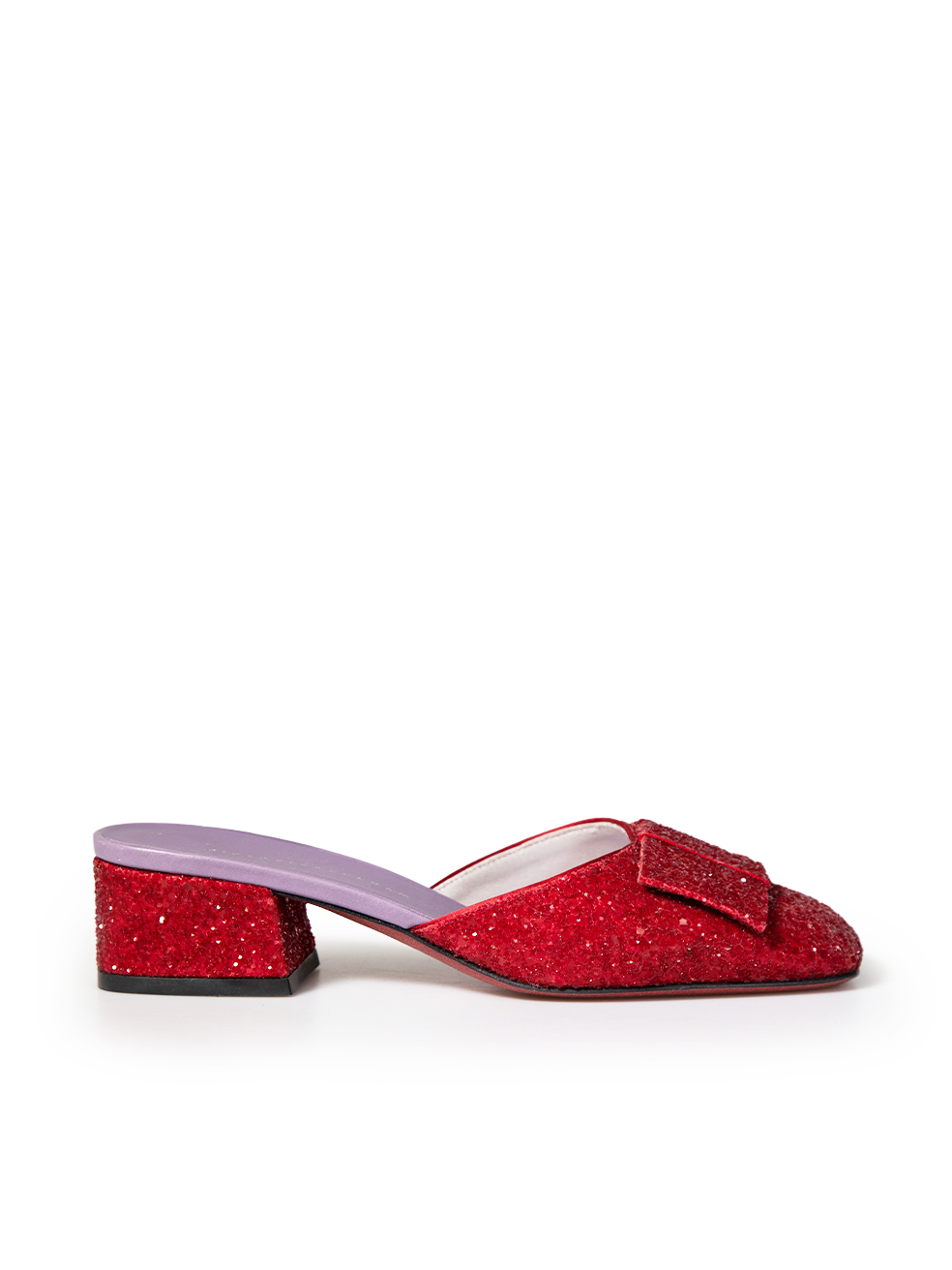 Victoria Beckham Pre-Owned Red Glitter Harper Mules