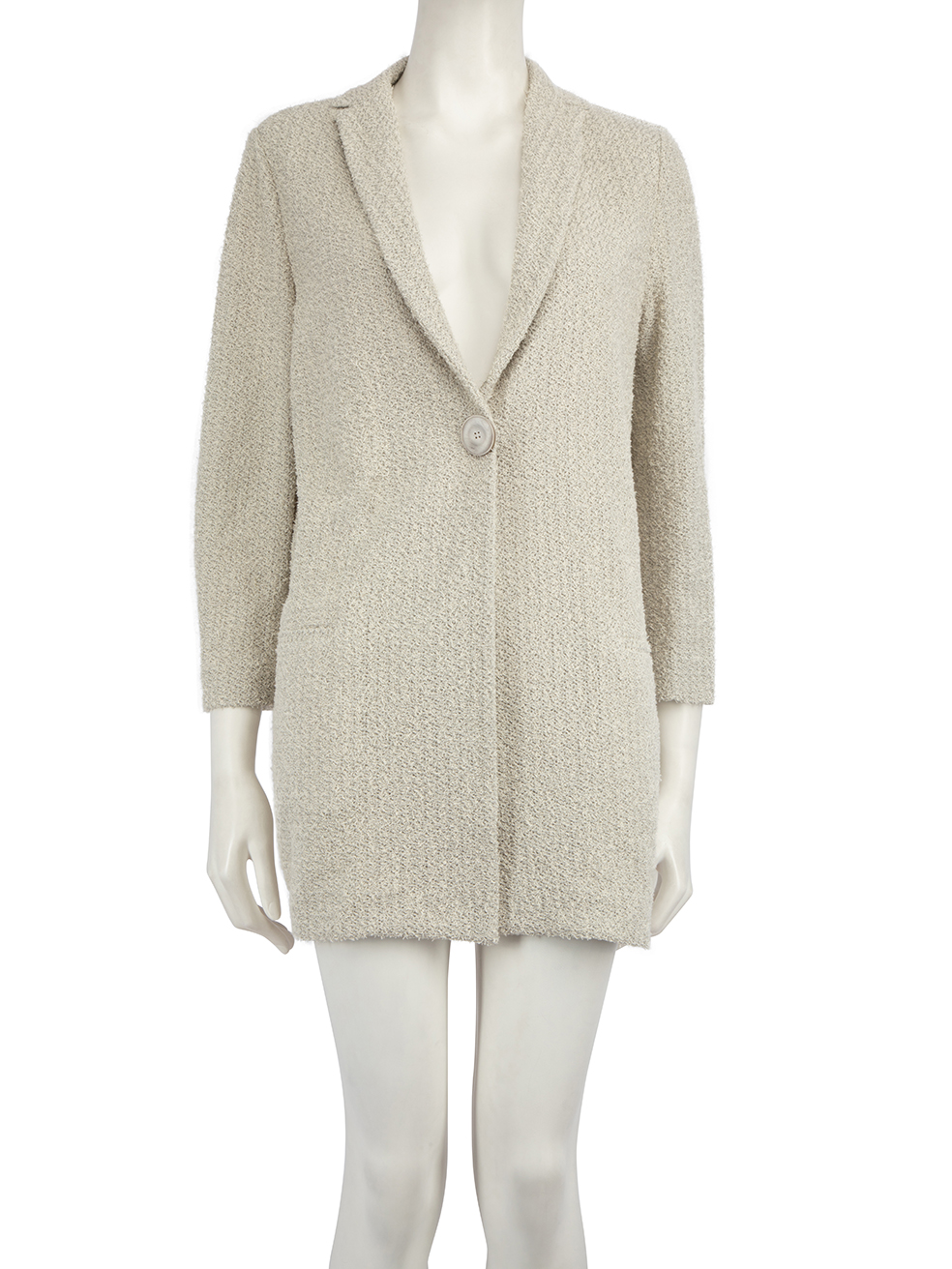 Fabiana Filippi Pre-Owned Grey Single Breasted Woven Coat